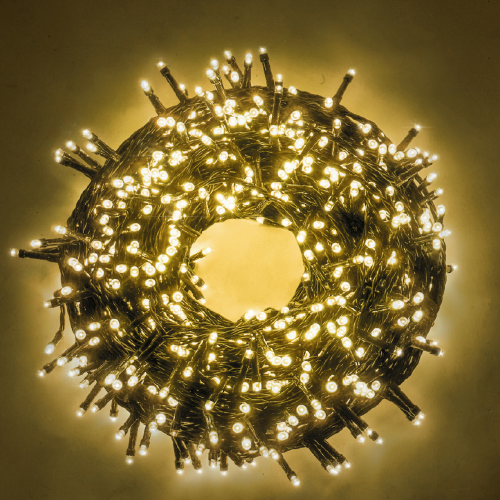 Luccika Home Lichterkette warmweiße LED Weihnachtsbaumlichter Serie mit 8 Lichtspielen und Speicher für den Innen- und Außenbereich