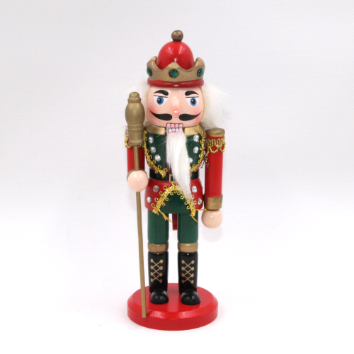 Marionnette casse-noisette en bois avec socle h 20 cm Décoration de Noël avec couronne et sceptre pour intérieurs
