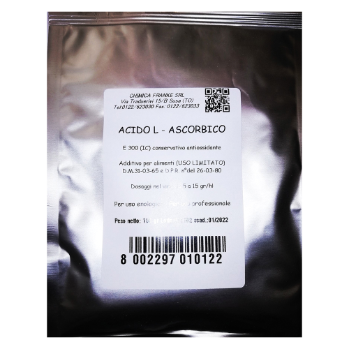 Acido ascorbico gr100 stabilizzatore antiossidante vino birra caramelle insaccati