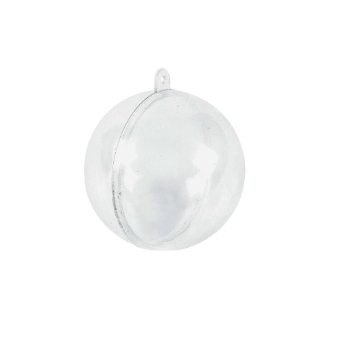 Pallina palla a sfera trasparente 8 cm in plexiglass per albero di natale decorazione natalizia découpage per interno esterno
