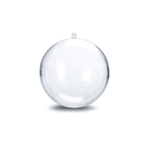 Confezione 4 palline trasparenti 6 cm in plexiglass per albero di natale decorazione natalizia découpage per interno esterno