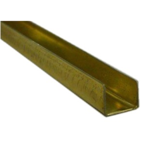 Omge art 207 binario canalino 2 mt acciaio ottonato per antine scorrevoli