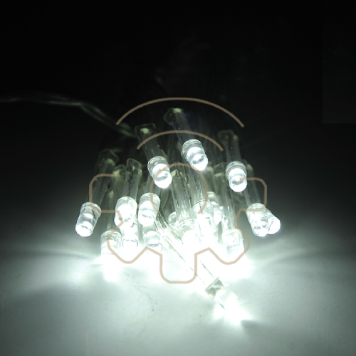 String série 20 lumières de Noël LED Ice White avec piles de 2,2 m, 2 chaînes de jeux pour extérieur et intérieur
