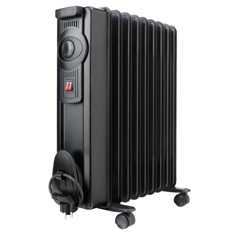 Black & Decker BXRA 1500E radiateur à huile radiateur 9 éléments 1500W deux réglages de chaleur et thermostat réglable
