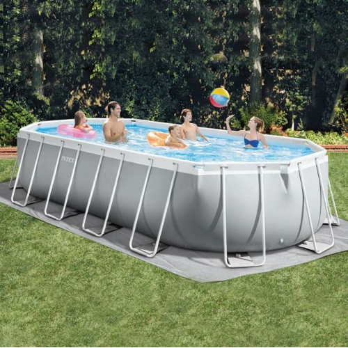 Intex 26798 piscina con telaio Prism Frame ovale 610 x 305 x 122 cm pompa filtro scaletta doppia telo base