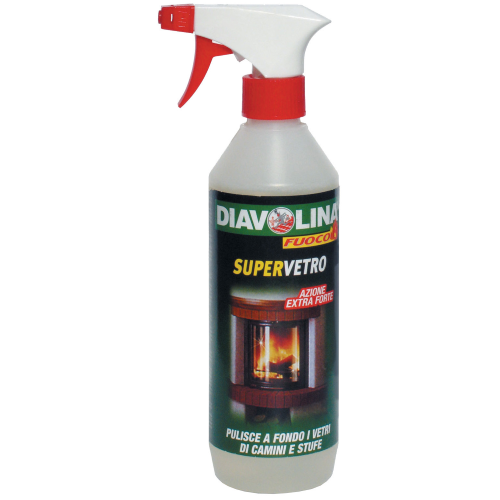 Diavolina Supervetro 500 ml detergente pulivetro per vetro vetri di stufe e camini