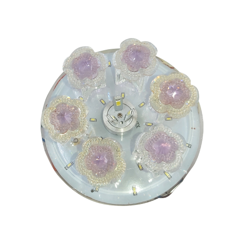Foco faro led violeta 7W en falso techo de cristal Ø 11,5 cm empotrable