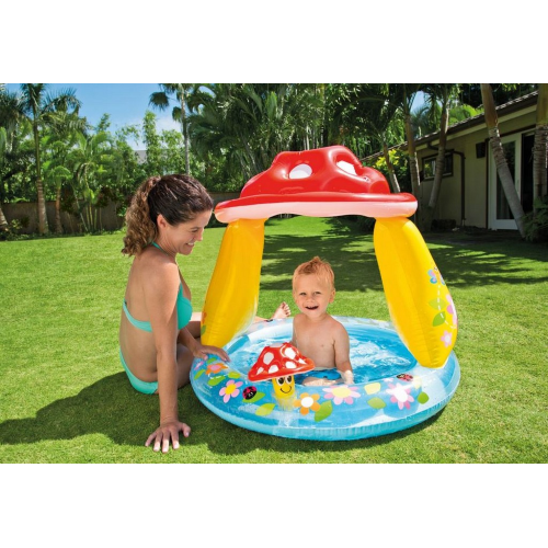 Intex 57114 Mushroom Baby pool gonflable en vinyle ø 102 x 89 cm 45 lt jeu pour enfants