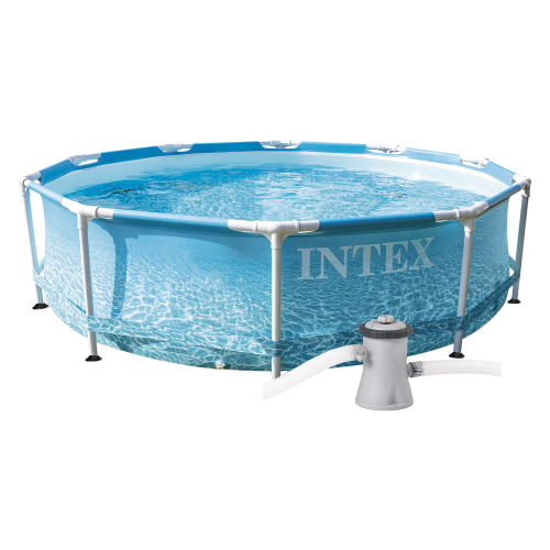 Intex 28208NP Strandpool mit rundem Rahmen 305 x 76 cm mit Pumpe und Filter