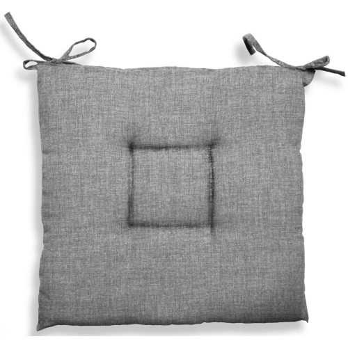 Coussin de chaise Creta 60% polyester 40% coton double rembourrage 40x40x5 cm gris pour jardin extérieur