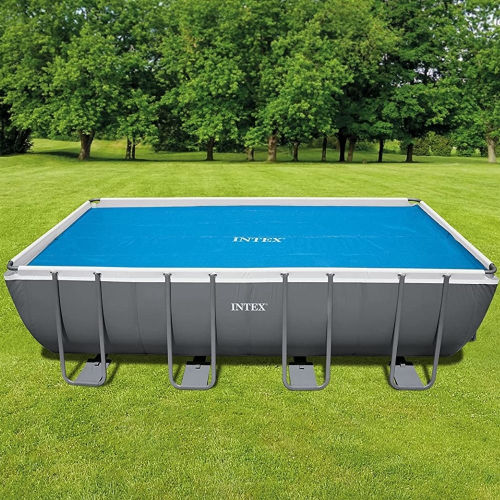 Couverture de piscine thermique rectangulaire Intex 29026 pour piscine 549x274 cm 160 microns 150 gr / m2 avec sac de transport