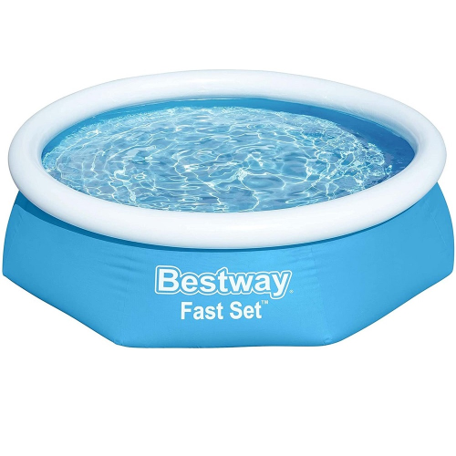 Bestway 57448 Fast Set aufblasbarer oberirdischer Pool Ø 244 x 61 cm 1.880 lt selbsttragend