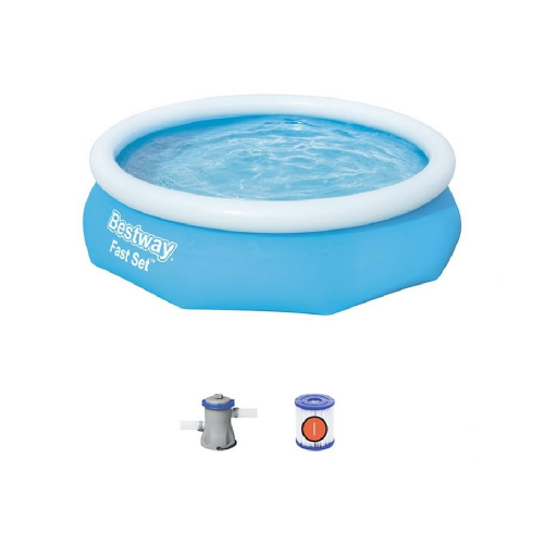 Bestway 57270 inflatable round above ground pool Fast Set Ø 305 x 76 cm self-supporting with filter pump