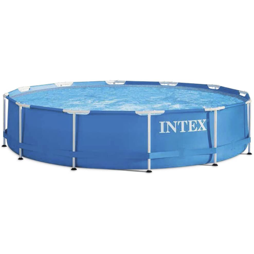 Intex 28212 piscina rotonda cm 366x76 h con pompa filtro telaio in metallo