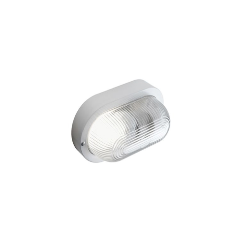 Plafonnier Sovil ovale en polycarbonate blanc 40W E27 cm20,5x9,2x12h IP44 pour extérieur