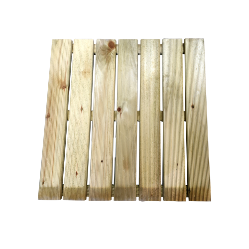 Pedana zigrinata antiscivolo in legno di pino impregnato 50x50x3,2 cm per passatoie da esterno giardini piscine spiaggie