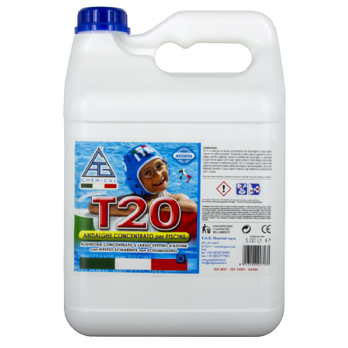 Anti-algues Antibactérien parfumé chimique T20 pour la pureté de l'eau 5 lt pour les piscines