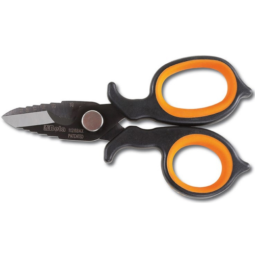 Beta 1128BSX scissors for electrician with graduated blades cutting cable wires