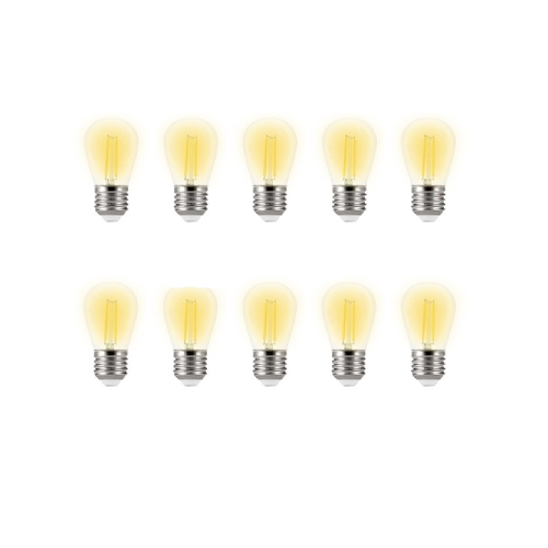 Wisdom XC-4369 confezione 10 lampadine led 2W vetro trasparente a filamento luce bianco caldo 2200K retrò vintage per catenarie
