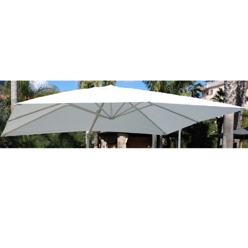 Ersatzblatt für Senso-Regenschirm 3x4 Meter weiß aus Polyester mit PVC-Überzug Ersatzdach mit Windschutz