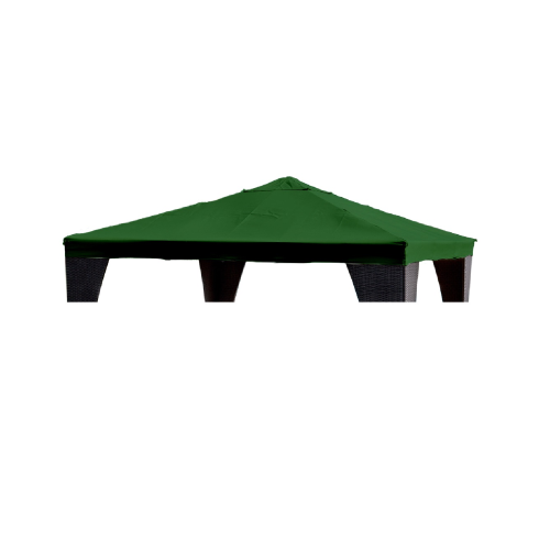 Ersatzoberteil für eleganten 3x3 m großen Pavillon aus grünem Polyester für den Außenbereich