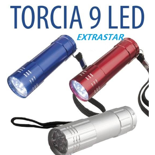 Mini lampe de poche portable Ã  9 LED avec piles AAA, lumiÃ¨re blanche glacÃ©e
