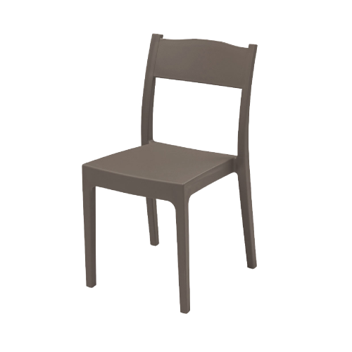 Chaise Vesta en polypropylène avec fibre de verre marron 41x41x83 cm empilable pour usage extérieur professionnel