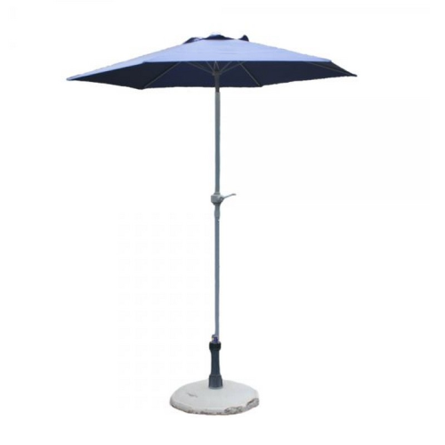 Paraguas con cabeza articulada estructura metálica azul ø 230 cm apertura y cierre mediante manivela para jardín exterior