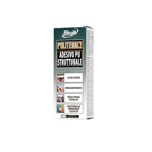 Sigill politenace tubetto adesivo poliuretanico strutturale beige 60 ml per incollaggi fortissimi verniciabile made in italy