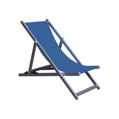 Blue aluminum reclining deckchair with textilene fabric cm 98x68x106h outdoor swimming pool garden terrace