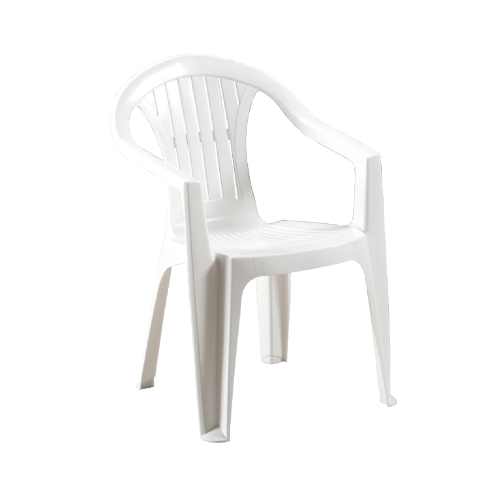 Sillón blanco de resina antigolpes 56x56x79 cm silla para jardín exterior