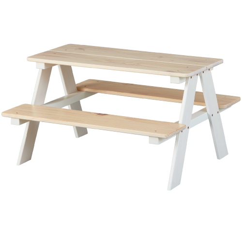 Set de pique-nique en bois pour enfants 90x82x50 cm table et bancs pour jardin extérieur