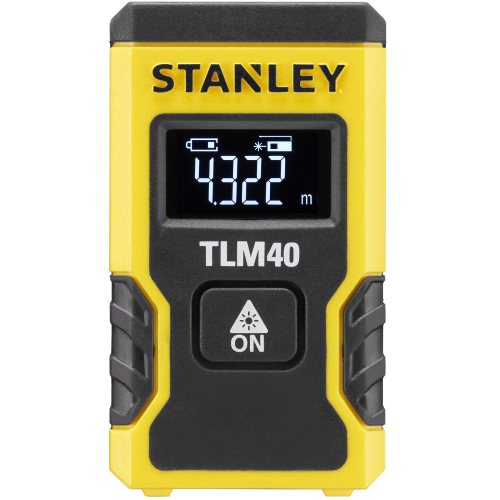 Alimentation du lasermètre Stanley TLM40 piles au lithium rechargeables portée 0,15 ÷ 12 m Précision ± 6 mm / 10 m mesure continue