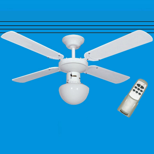 Ventilatore a soffitto con telecomando ø 105 cm bianco 60 W con 3 velocità ventilatore a pale dotato di luce