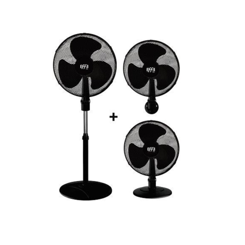 Plus 3 in 1 fan 45W 3 blades and 3 speeds Ø 400 mm on floor wall and table