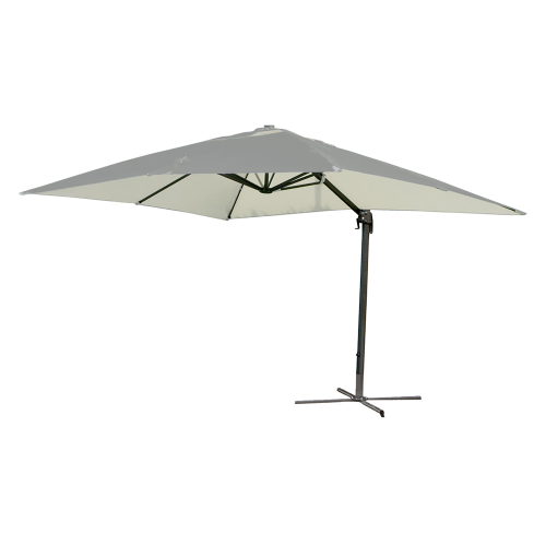 Ombrellone quadro parasole da giardino 3x3 mt decentrato a braccio colore ecru