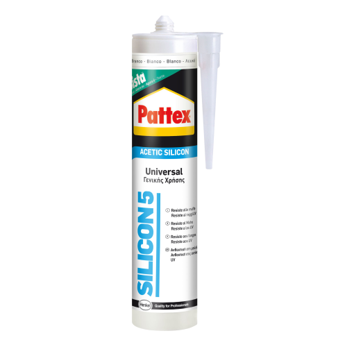 Pattex silicone acetico Silicon5 antimuffa 280 ml trasparente sanitari