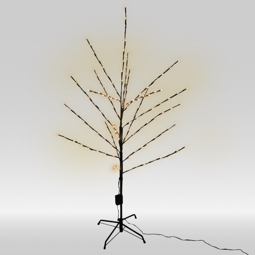 Árbol de Navidad decorativo marrón con 152 luces led blanco cálido de 150 cm de alto 24V para interior y exterior