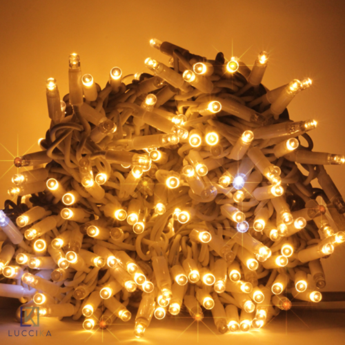 Luccika stringa serie catena di luci di Natale a led da 5 mt con 50 MaxiLed per uso esterno ed interno professionale senza alimentatore