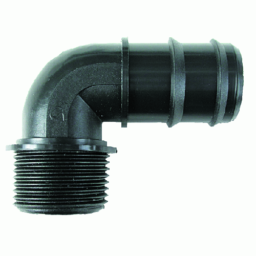 pz 10 gomito portagomma a filettato maschio per irrigazione da mm 32x1" curva