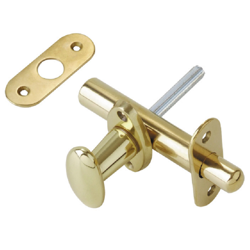 80 mm polished brass rack bolt with knob for wooden doors
