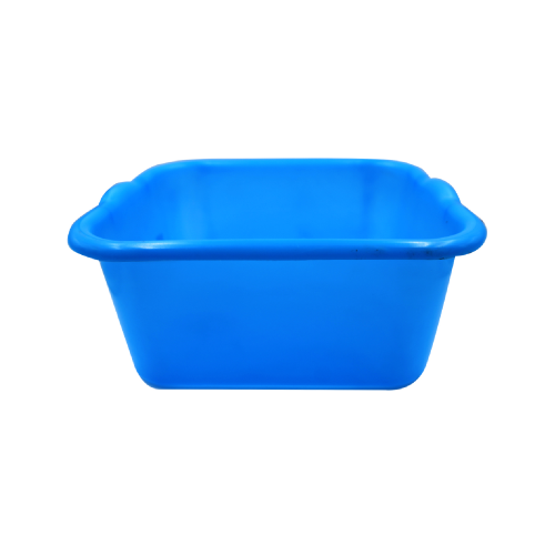 Bacinella PE quadrata in plastica 30x33 cm colore blu per lavello bucato