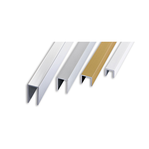 profilo alluminio canalino ad U da 4 mtl anodizzato oro sezione 15x15 mm