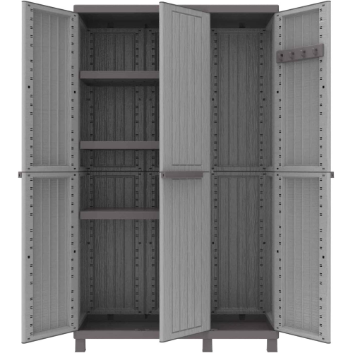 Terry Cwood armoire à balais polyvalente en polypropylène avec 3 portes effet bois cm102X39X170H pour l'extérieur