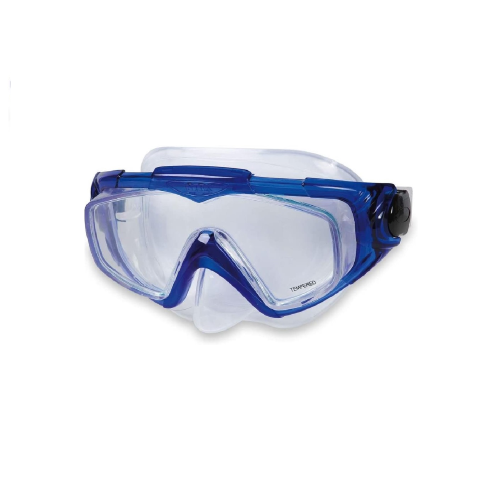 Máscara de agua Intex 55981 pro en silicona con lentes de cristal templado de visión panorámica para natación mar y piscina