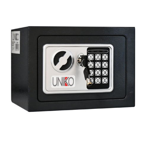 Caja fuerte electrónica Uniko 17E ALP 17x23x17 cm espesor puerta 6 mm con 2 tornillos