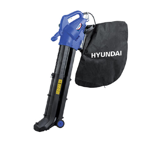 Hyundai 35810 soffiatore elettrico 2.8 Kw apiratore per foglie velocità aria 275 km/h con sacco raccolta da 45 lt adatto per pulizia giardino