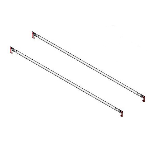 Pair of railing rods for Grim UNI EN 1004 scaffolding 75 cm protection only for passageways