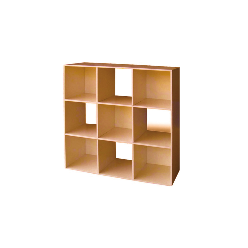 Bookcase Cubo 9 square compartments cherry wood color cm91x30x91h in melamine mobile shelf