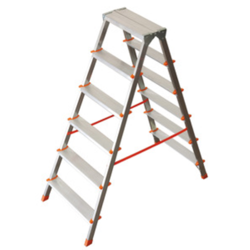 Facal double ascent ladder 6 non-slip steps aluminum ladder / or domestic stool made in Italy